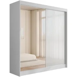 altdecor Schiebetürenschrank VESLI 200 x 215 x 61 cm Weiß