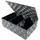 Kobolo Regalkorb Aufbewahrungskorb mit Deckel geflochten 32 x 22 x 10 cm grau