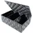 Kobolo Regalkorb Aufbewahrungskorb mit Deckel geflochten 32 x 22 x 10 cm grau