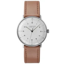 Junghans -max bill Handaufzug Damenuhr Braun Handaufzug Saphirglas 34mm- 027/3701.02