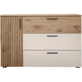 SchlafKONTOR Kombikommode Daria 125 x 82,6 x 40 cm Beige / Weiß