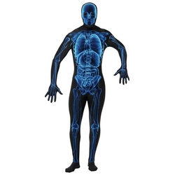Smiffys Kostüm Zentai Röntgen Skelett Ganzkörperkostüm schwarz XL