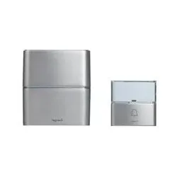 Legrand 094271 Funk Gong Set Premium MP3 LED Gong, Klingeltaster, 30 Melodien Farbe: Aluminium 1