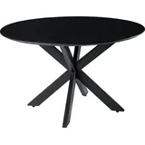 Natur24 Tisch Oslo 120x120x76 cm Mangoholz Stahl Schwarz - Schwarz