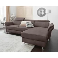 sit&more Ecksofa »Avignon L-Form«, Kopfteilverstellung, wahlweise mit Bettfunktion und Bettkasten, braun