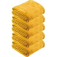 Wohndecke Fleece Wohndecke 5er-Pack "Amarillo", REDBEST, Fleece Uni gelb 130 cm x 180 cm