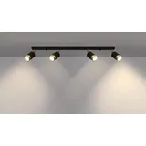 MiaLux Deckenlampe Led Wohnzimmer – Led-lampen Deckenlampen – Lampen Wohnzimmer – Glühbirne im Lieferumfang Enthalten – Wohnzimmer Deckenleuchte ROSLYN 4 Schwarz, Gold - GU10-Fassung