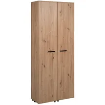 Finori Schuhschrank Eiche Artisan, Kunststoff, 12 Fächer, 74x181.5x34 cm, stehend, Garderobe, Schuhaufbewahrung, Schuhschränke