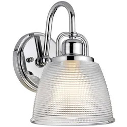 Badezimmerleuchte Wandlampe Leuchte LED Flurleuchte Glas strukturiert chrom
