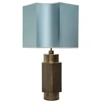 Casa Padrino Luxus Tischlampe Mattschwarz / Türkis 55 x