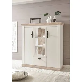 Highboard 139 x 146 x 44 cm Weiß