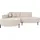 WFL GROUP Ecksofa, Hana Loft 3-Sitzer links Cordstoff Chenille, Creme, 241/80/168 cm,