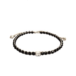 Samapura Schwarzes Spinel Armband | Silber Faden Armbänder & Armreife   Damen 