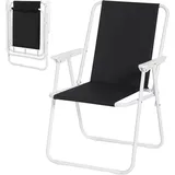 Woltu Campingstuhl klappbar, Klappstuhl Leichter für Outdoor, Angelstuhl mit Armlehnen, Strandstuhl Klapphocker für Camping Strand Garten Terrasse,