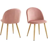 HJhomeheart 2/4/6 Stuhl mit Samt-Esszimmerstuhl-Set für Wohnzimmer, Schlafzimmer, Küche (Rosa-2)