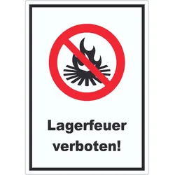 Lagerfeuer verboten Aufkleber A3 (297x420mm)