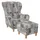 Supellex Ohrensessel Sofia Textil 92 x 68 x 95 cm Braun mit Hocker