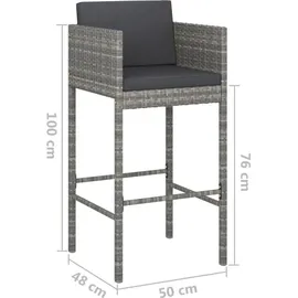 vidaXL Gartenbar-Set 5-tlg. Grau