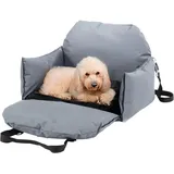 Ferplast Tragetasche Hundetransportbox, mit Schultergurt und Griffen, Wendekissen, Sitzbefestigung und magnetischem Karabiner, 52 × 46 x h 35 cm, Cruiser Hundetasche und Transportbox Hund Auto, Grau