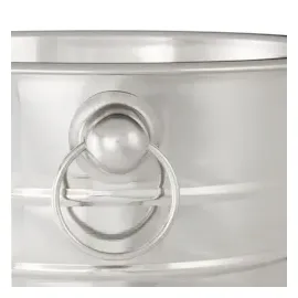 Relaxdays Sektkühler Edelstahl mit Griffen, Eiseimer für Wein & Champagnerflaschen, Party, Hochzeit, Ø 21,5 cm , Silber, 21.5 x 20.5 cm