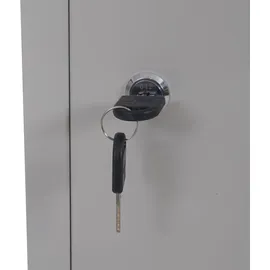 Mendler Schließfach HWC-G88, Schließfachschrank Wertfachschrank Spind, Metall 185x38x45cm grau