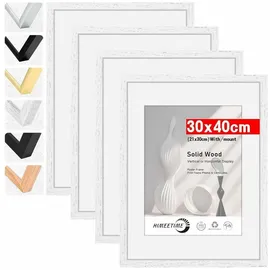 luxuskollektion Bilderrahmen Holz Weiß 30x40 cm 4er Set