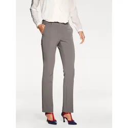 Stretch-Hose, Damen, Gr. 18, Kurzgrößen, grau (taupe), 62% Polyester, 33% Viskose, 5% Elasthan, RICK CARDONA BY HEINE, unifarben, lang, Hosen