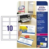 Avery Zweckform Visitenkarten C32016-10 satiniert weiß 220 g/qm