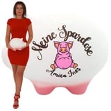 Sparschwein groß XXL aus Keramik Personalisierte mit Namen ohne öffnung für Mädchen und Jungen für Kinder und Erwachsene Kindersparschwein Spardose handgemalt Weiß