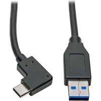 Eaton Power Quality Tripp Lite U428-003-CRA USB-C-zu-USB-A-Kabel (Stecker/Stecker), rechtwinkliges C, USB 3.2 Gen 1 (5 Gbit/s), Thunderbolt 3-kompatibel, 0,91 m
