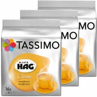 TASSIMO Café HAG Crema Entkoffeiniert, KAPSEL Koffeinfrei Kaffee 48 T-DISCS