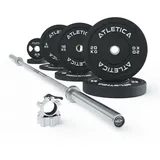 ATLETICA Langhantelstange Langhantel Set, Delta HighRep, Für Gewichtheben silberfarben