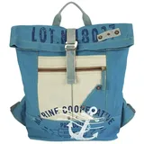 Sunsa Rucksack. XL Leinwand/Canvas Backpack. Rolltop Cityrucksack. Vegane Daypack in Maritim/Anker Design. Freizeitrucksack mit viel Kapazität - XL