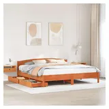 vidaXL Massivholzbett 180 x 200 cm Braun