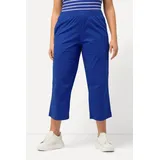 Ulla Popken Damen große Größen Übergrößen Plus Size 7/8-Hose Ruby, geformtes Knie, gerades Bein, Elastikbund Kobaltblau 62 819749760-62 - 52W / 32L