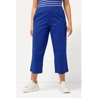 Ulla Popken Damen große Größen Übergrößen Plus Size 7/8-Hose Ruby, geformtes Knie, gerades Bein, Elastikbund Kobaltblau 62 819749760-62 - 52W / 32L