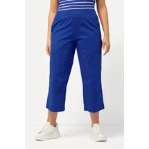 Ulla Popken Damen große Größen Übergrößen Plus Size 7/8-Hose Ruby, geformtes Knie, gerades Bein, Elastikbund Kobaltblau 62 819749760-62 - 52W / 32L