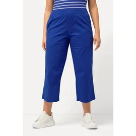 Ulla Popken Damen große Größen Übergrößen Plus Size 7/8-Hose Ruby, geformtes Knie, gerades Bein, Elastikbund Kobaltblau 62 819749760-62 - 52W / 32L