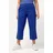 Ulla Popken Damen große Größen Übergrößen Plus Size 7/8-Hose Ruby, geformtes Knie, gerades Bein, Elastikbund Kobaltblau 62 819749760-62 - 52W / 32L