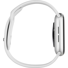 Apple Watch SE 2022 GPS + Cellular 40 mm Aluminiumgehäuse silber, Sportarmband weiß