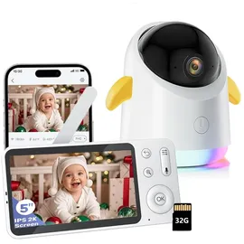 Avylet 2K/3MP Babyphone mit Kamera APP 360° 5" WLAN Video Babyfone