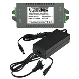 ChiliTec Bluetooth Verstärker 4-Kanal 4X 15Watt AUX IN Mini Einbau Endstufe mit 230V auf 12V= / 5A Netzteil Audio Musik Streaming von Smartphone, Tablet