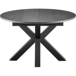 Esstisch "New Atlanta", vulkanschwarz supermatt, keramik optik schwarz, vulkanschwarz supermatt, keramik optik schwarz, H:81cm, SET ONE BY MUSTERRING, Tische, mit runder Platte, ausziehbar, Stern-Fuß, Maße Ø130cm (170x130cm)