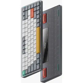 nuphy Air75 v2 Kabellose Mechanische Tastatur QMK/VIA, QWERTY US, 75% Low Profile Bluetooth / 2.4GHz - Lunar Gray Switch Wisteria - Grau