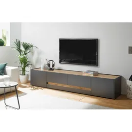 furn.design TV-Lowboard grau Eiche Wotan 220 cm