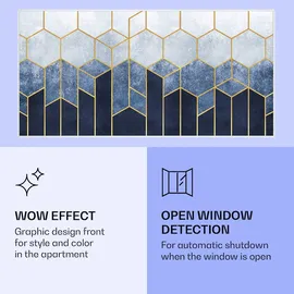 Klarstein Wonderwall Air Art Smart Infrarotheizung Blaue Linie 120x60cm 700w