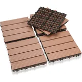 Randaco Terrassenfliesen Braun  110 Stück (10m2) Klickfliesen In Holzoptik, Wpc Fliese,30 X 30cm