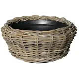 Van der Leeden Drypot Pflanzschale rund  (Ø x H: 46 x 18 cm, Rattan, Grau)