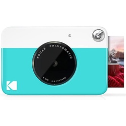 Kodak Printomatic Blue Sofortbildkamera (5 MP, Vollfarbdrucke auf ZINK 2×3-Fotopapier mit Sticky-Back-Funktion) blau