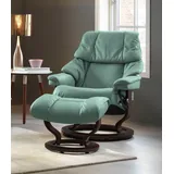 Stressless Stressless® »Reno«, (Set, Relaxsessel mit Hocker), mit Hocker, mit Classic Base, Größe S, M & L, Gestell Braun grün